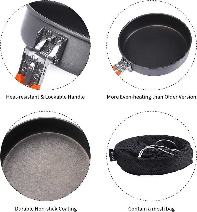 Fire-Maple 7.6 Inch Camping Frying Pan w/Nonstick Coating | Durable Lightweight Camping Skillet for Cooking Egg Steak | Outdoor Kitchen Equipment Gear | Portable Backpacking Cooking Pan - Image 4